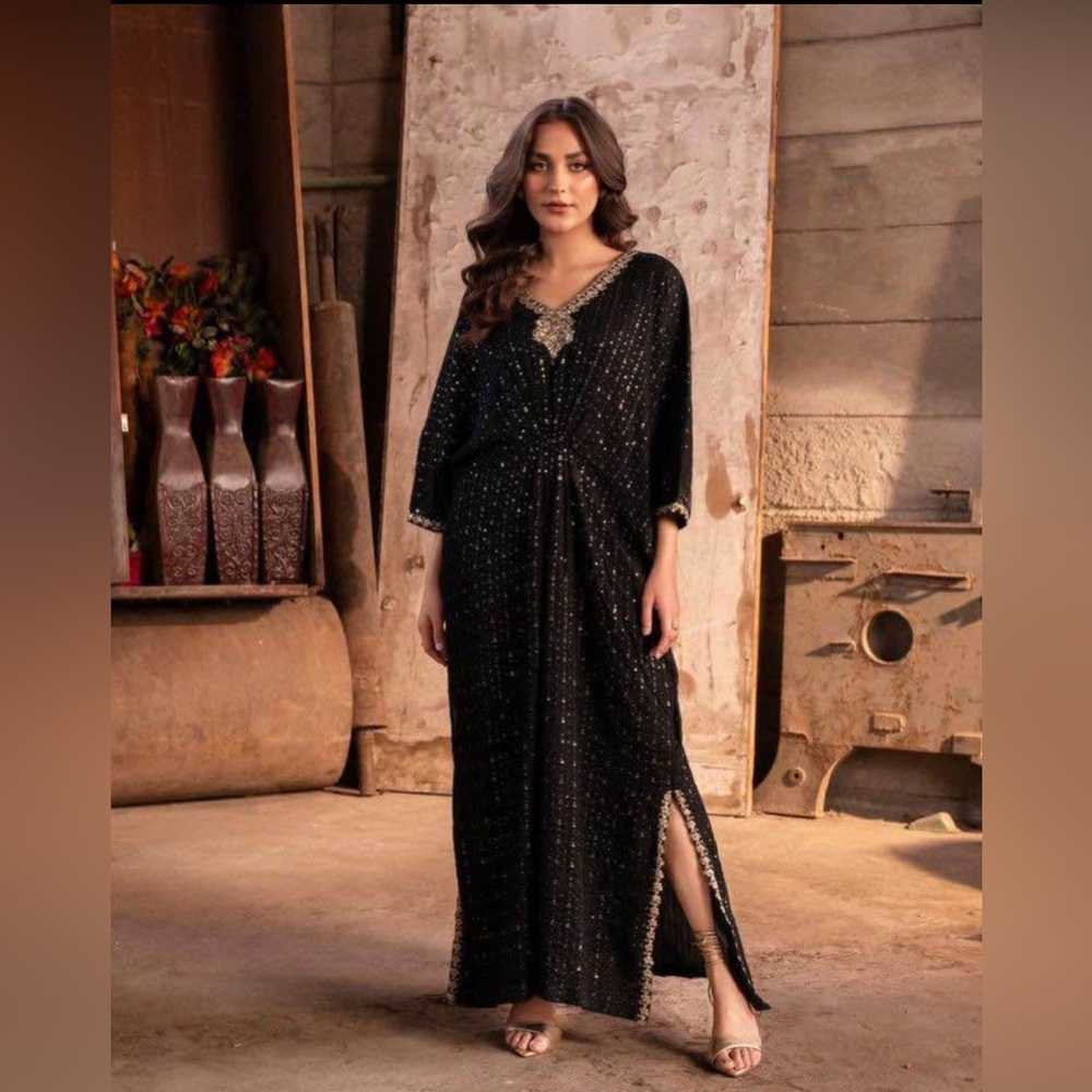 Elegant Black Beaded Gown